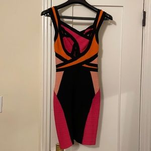 Herve Leger bandage criss cross dress sz S